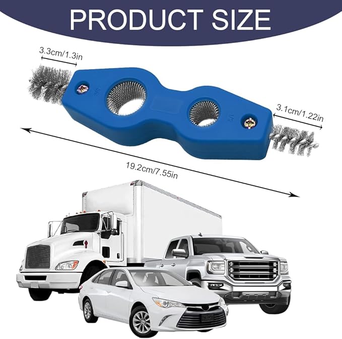 Car Battery Terminal Cleaning Brush, 4 in 1 Auto Battery Terminal Cleaning Tools, Copper Pipes Cleaner Brush Tool, Universal Battery Terminals Machine Parts Cleaning Tool (Blue, 2PCS)