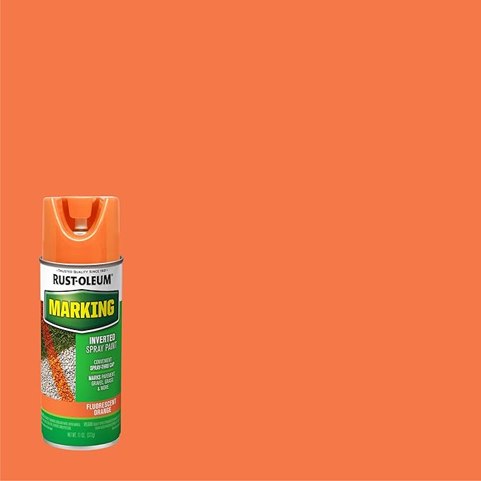 Rust-Oleum 1987830 Specialty Marking Spray Paint, 11 oz, Fluorescent Orange