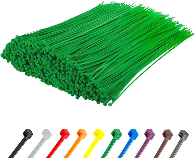 GTSE 14 Inch Green Zip Ties, 10,000 Bulk Pack, 50lb Strength, UV Resistant Long Nylon Cable Ties, Self-Locking 14" Tie Wraps