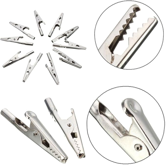 10Pcs/Lot 51mm Length Crocodile Clips Stainless Steel Screw Probe Fixing Test Alligator Clips Crocodile Clamps