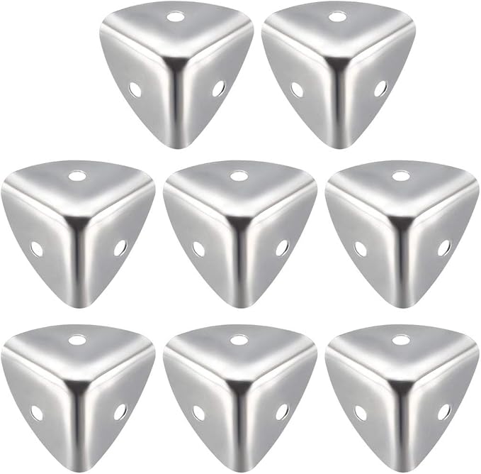 uxcell Metal Box Corner Protectors Edge Guard Protector 25 X 25 X 25mm Silver Tone 8pcs for Table Corners and Desk Corners