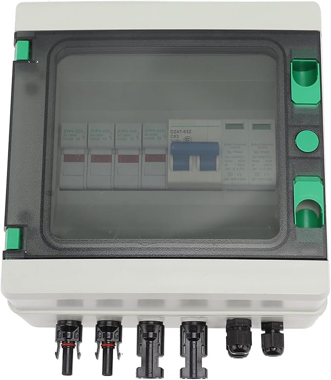 2 String Solar PV Combiner Box DC1000V 2 in 1 Out 15A Circuit Breaker