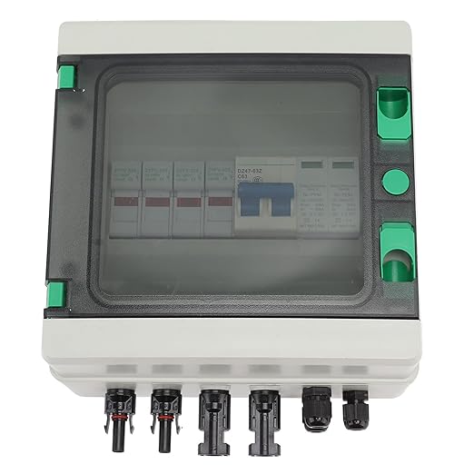 Plastic Solar PV Combiner Box - 2-String 15A Rated Arrester 2-In-1-Out DC 1000V with IP67 Water Resistance, Polycarbonate and ABS Material, Transparent Cover