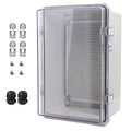 Outdoor Waterproof Electrical Box Junction Box Weatherproof IP67 ABS Plastic Enclosure Switch Router Project Box Electronics Enclosure with Mounting Plate Wall Bracket Clear 11.4"x7.5"x5.5"