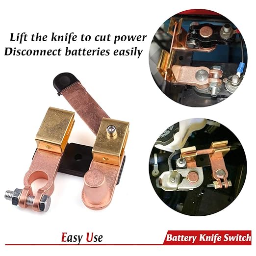 Top Post Knife Blade Master Switch 12V 24V Battery Disconnect Cut Off Shut Off for Auto Car RV-Marine Boat Truck Vehicle (Negative, Vertical & Horizontal)