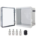 Waterproof Electrical Box, IP67 Junction Box Stainless Steel Latch Hinged Clear Cover Project Enclosure with Wall Bracket 8" x 8" x 5"