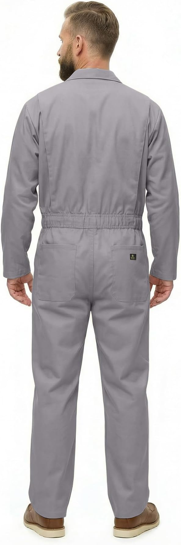 Natural Uniforms Mens Long Sleeve Zip Up Twill Coverall, Stain and Wrinkle Resistant
