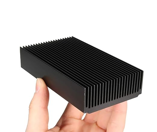 Large Aluminum Heatsink 4.72''x2.72''x1.06'' inch /120x69x27mm Heat Sink Cooling Black Oxide Radiator 22 Fin 120mm for Computer LED Chip Power Charger Router Amplifier PCB Board Adapter