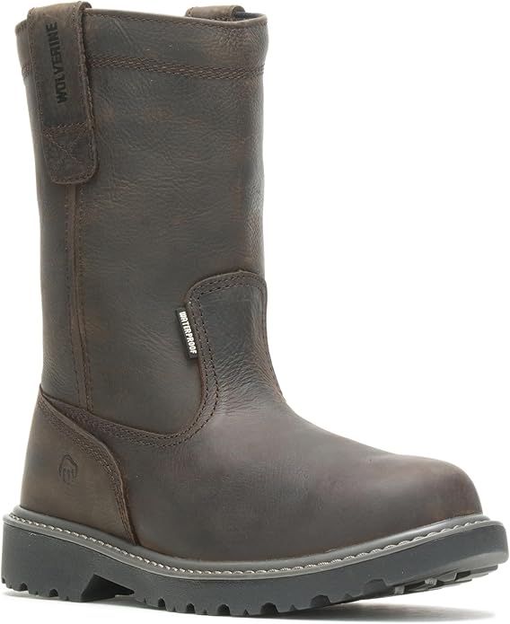 Wolverine Men's Floorhand Waterproof 10in Wellington Dark Brown Work Boot