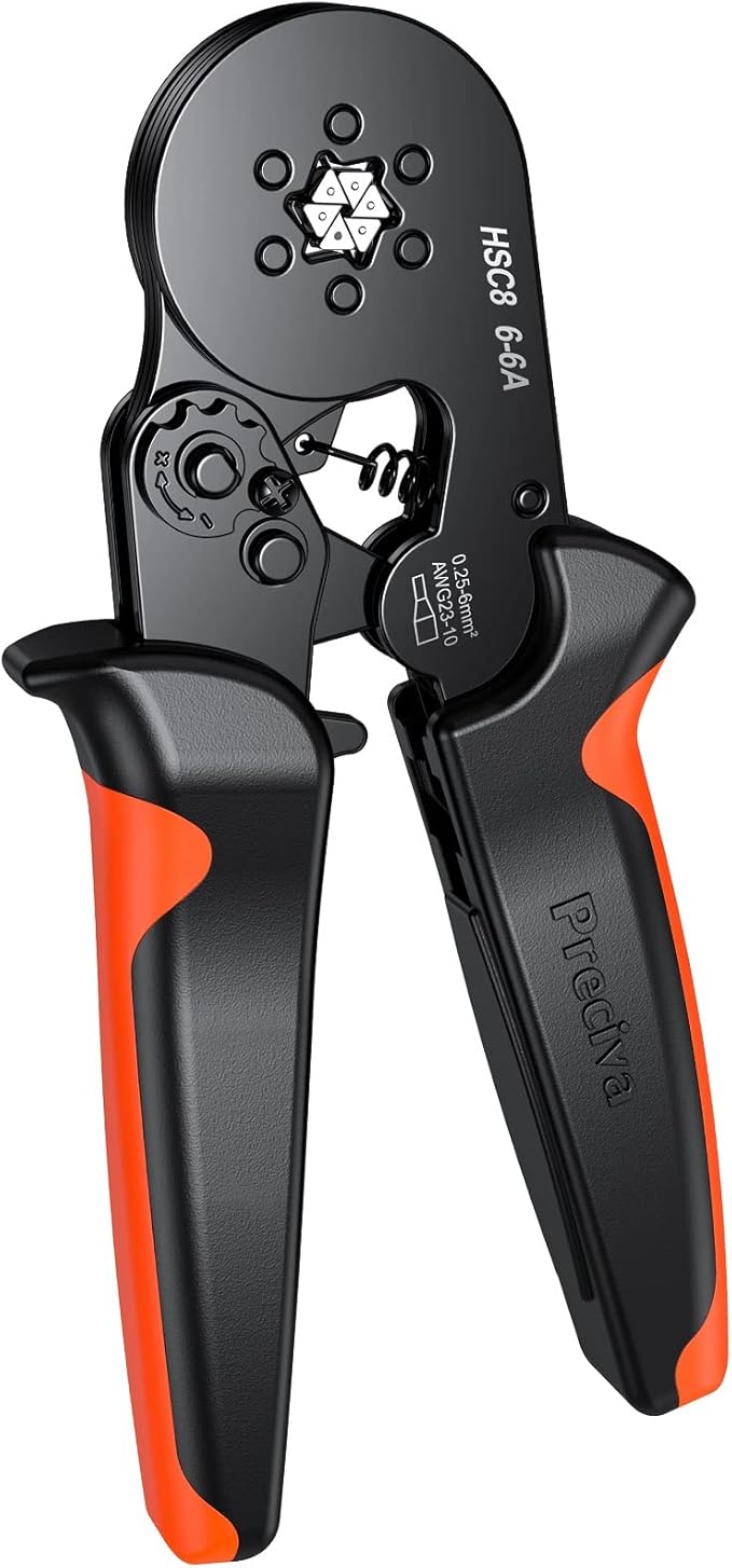 Ferrule Crimping Tool, Preciva Hexagonal Sawtooth Self-Adjustable Ratchet Wire Terminals Crimper for AWG23-10 Bootlace End-Sleeves Ferrule