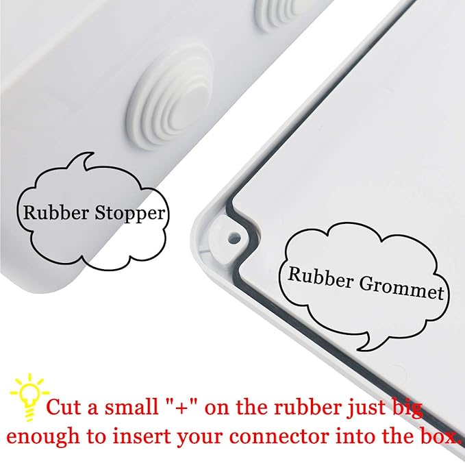 Sunnyglade ABS Plastic Electrical Junction Box IP65 Waterproof Universal Outlet Box Durable Outdoor Electrical Gang Box White （7.9 x 3.9 x 2.8 inch）
