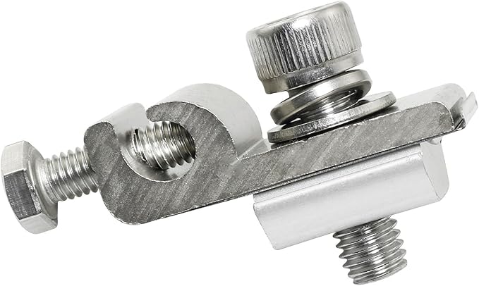 TAODAN Ground Lug Cable Clamp 4PCS Solar Panel Bolt-On Coupling Earthing Conductor Buried Connectors for Photovoltaic Roof Bracket and Ground Bracket Aluminum Rail, Grounding Clip