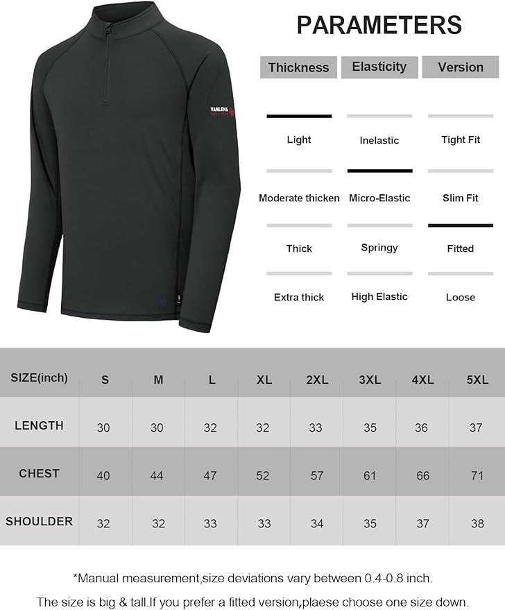 FR Shirts for Men Flame Resistant Shirt CAT2 Quarter Zip Up Pullover 1/4 Zip 5.5oz Light Weight