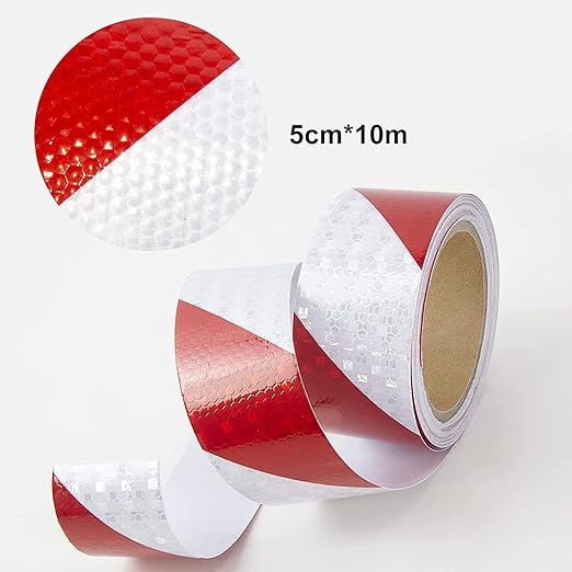 Reflective Tape, 2 Inch x 32.8 Feet Feet, Red White High Viscosity Safety Reflective Stickers Outdoor Waterproof for Trailers, Bikes, Cars