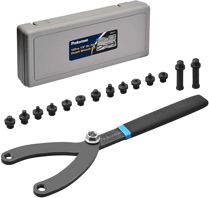 Prokomon 15Pc Adjustable Pin Spanner Wrench Set/Variable Cylinder Fan Clutch Pully Holder Wrench with Soft Handle