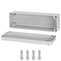 Junction Box，9.8"x 3.1"x 2.8" Outdoor Electrical Box with Mounting Plate, IP67 Dustproof Waterproof ABS Plastic Project Box, DIY Electrical Enclosure Gray (250x 80x 70 mm)