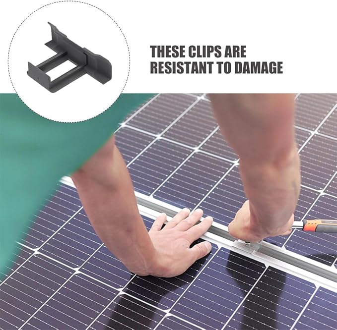 12pcs Solar Panel Water Guide Clips 30mm Stainless Steel Mud Clamp for Photovoltaic Panel Drainage and Cleaning Outdoor Solar Accessories
