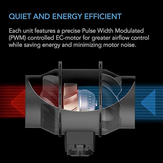 AC Infinity Automatic Duct Fan 4", Inline Fan with Differential Pressure Switch, Air Vent Booster Fan for Industrial HVAC Ducting Ventilation Exhaust Systems