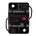 Generic 50 Amp Waterproof Circuit Breaker,Fuse Holder,Audio Circuit Breaker,with Manual Reset,12V-48V DC,30A-300A,for Automotive Marine Boat Audio System Current Overload Protection