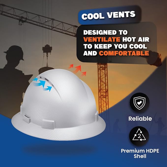 Acerpal Full Brim Vented Camo Design Matte Finish OSHA Construction Hard Hat with 6-Point Suspension