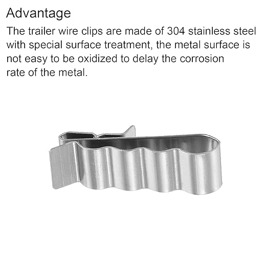 PATIKIL Trailer Frame Wire Clips Solar Panel Cable Clips 33mm/1.3" Stainless Steel for Boat Trailer, Wire Management, Pack of 28