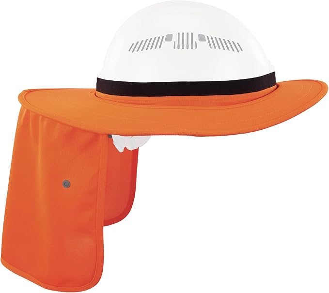 Ergodyne Chill Its 6661 Universal Hard Hat Brim Sun Shade with Neck Flap, Safety Helmet Sun Shield
