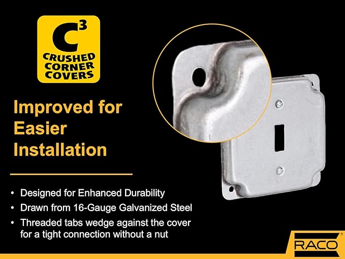Hubbell-Raco 800C 1 Toggle 4-Inch Square Exposed Work Cover