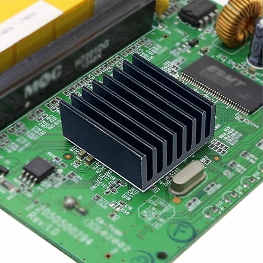 10PCS Black Aluminum Heat Sink with Thermal Conductive Adhesive Tape, 25×25×10mm Heatsink Cooler for Cooling VRM GPU Stepper Driver 3D Printer Stepper Motor Raspberry Pi