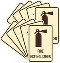 Signs ByLITA Portrait Round Fire Extinguisher Sign with Adhesive Tape, Mounts On Any Flat Surface (Ivory/Dark Brown) - Medium (10 Pack)