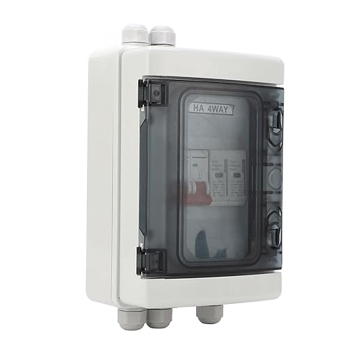 DC Solar Disconnect Switch, PV DC Miniature Circuit Breaker with IP65 Distribution Box for Solar Panels, 500V Photovoltaic Electrical Isolator Switch for Outdoor Use (32A)