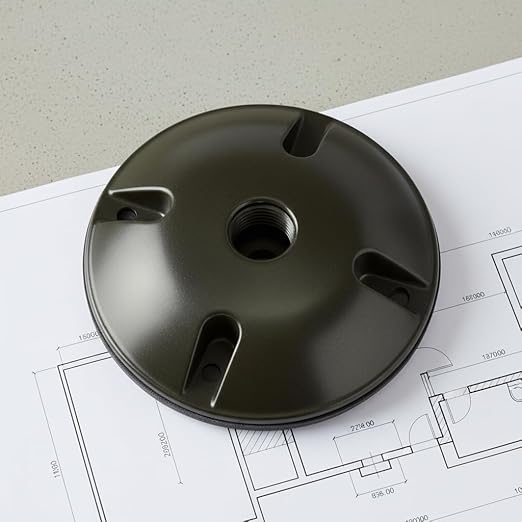 "Morris 36814 Round Weatherproof Box Cover, 4-inch Round, (1) 1/2-inch Hole, Bronze"