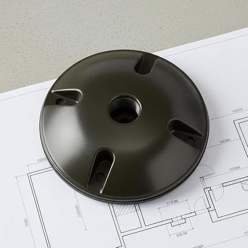 "Morris 36814 Round Weatherproof Box Cover, 4-inch Round, (1) 1/2-inch Hole, Bronze"