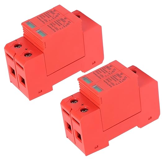 2Pcs Protective Devices DC Photovoltaic Arrester 2P 40ka with Remote FXD1?PV40500V Maximum Current of 40ka Our Voltage Arrester Device Superior Protective Devices2P Protective