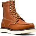Golden Fox 8" Men's Moc Toe Wedge Comfortable Leather Work Boots, Goodyear Welt Construction, Industrial, Ironworker