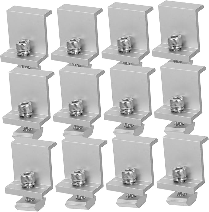 UPKOCH 12Pcs Outdoor Solar Panel Fixed Buckles Durable Metal Solar Panel Rack Clips for Easy Installation Reliable Support and Longevity Various Environments