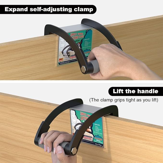 FivePears 2 PCS Panel and Plywood Carrier, Plywood Lifting Tool and Drywall Carrying Tool, Plywood Gripper one Person Single Hand clamp Lift Tool for Sheet Board, Drywall and Plywood Handle Carrier