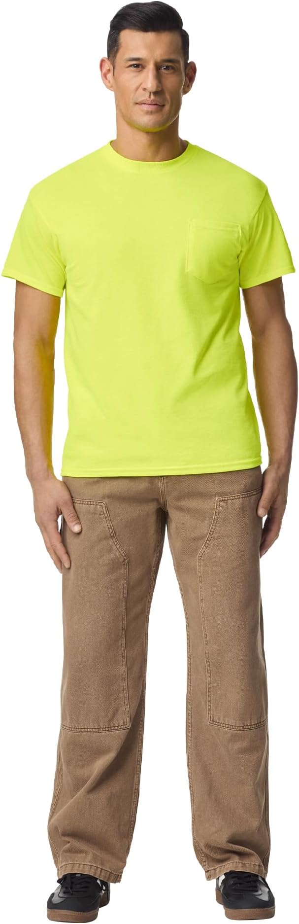 Gildan Unisex Adult DryBlend Workwear T-Shirts with Pocket, 2-Pack
