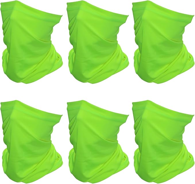 SHEVERCH 6 Pack Neck Gaiter Face Mask Sun Protection Cooling Bandana Face Cover Windproof Dustproof Neck Scarf