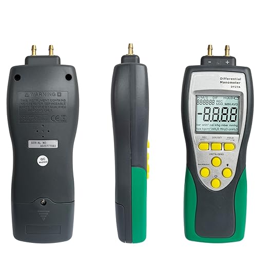 Professional-Grade Digital Manometer, ±241.3kPa/35PSI Gas Pressure Tester with Backlit LCD, 11 Units Conversion MAX/MIN/AVG & Data Logging, HVAC/Automotive Diagnostic Tool (Includes Battery)