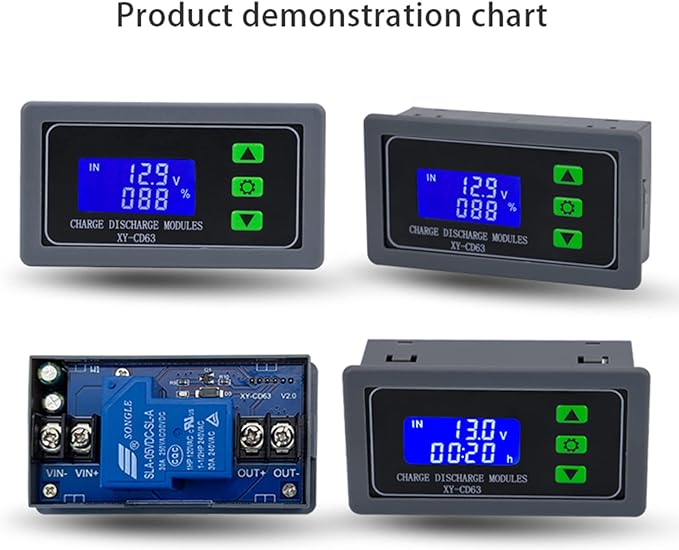 DC 6V-60V Low Voltage Protector Disconnect Switch Module with LCD Display, 30A Under-Voltage Deficit Protector