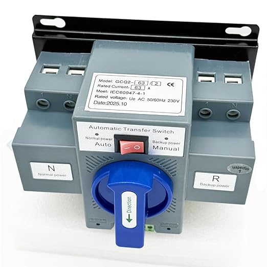 JONASC AC110V 63A 2P Automatic Transfer Switch Solar ATS Generator Dual Power Changeover Switch 50Hz/60Hz