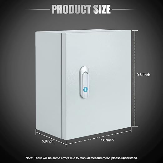 Steel Electrical Junction Box, Indoor&Outdoor Electrical Enclosure Box, Wall Mounted Waterproof&Dustproof Metal Box, Universal Electric Equipment Enclosure Box with Safety Locks and Mounting Plates