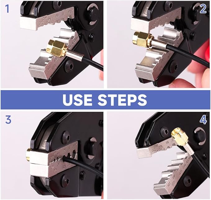 Coaxial Crimping Tool for RG Type Cable -RG122,141,180,210,403, BNC 1.5C-2V,1.5D-2V,2.5C-2V,2.5D-2V Connectors (CRIPMER L5 WG)