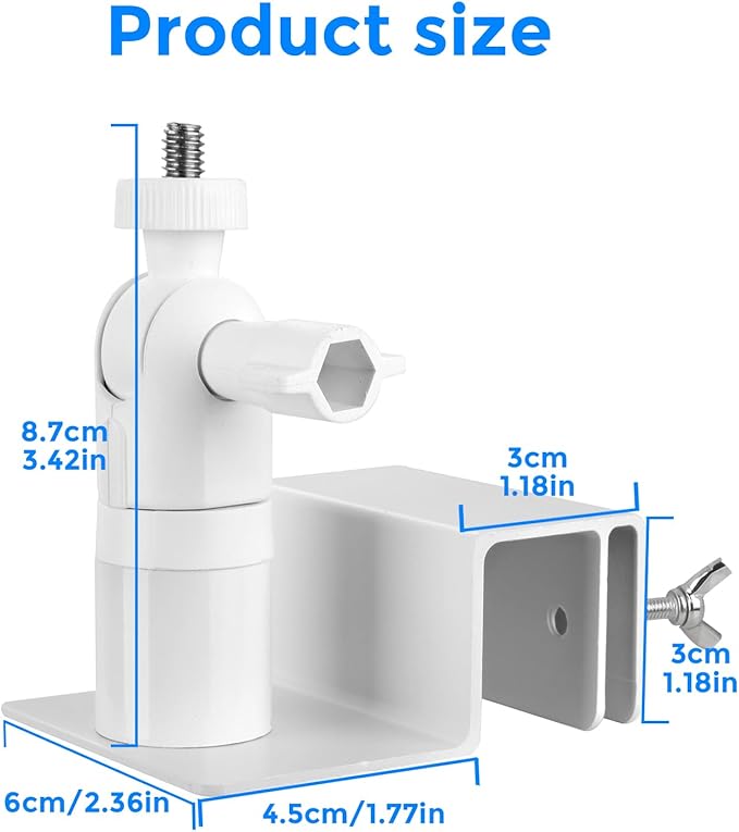 Adjustable Gutter Mount for Ring Stick Up Cam, Arlo Pro, Arlo Pro 2, Arlo Pro 3, Eufy, Arlo, Wyze, Adjustable Security Indoor/Outdoor Mounting Bracket