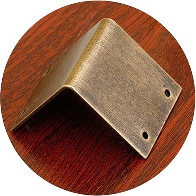 8Pcs Pure Brass 90 Degree Right Angle Corner Protector Corner Braces Camphorwood Box Corner Code Antique Edge Cover - Side Length: 1.2"