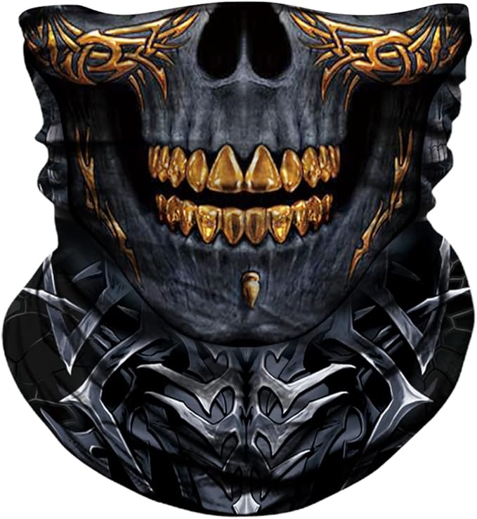 JOEYOUNG Skull Face Mask UV Sun Dust Neck Gaiter Bandana Headwear Motorcycle