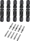 10AWG Solar Panel Connectors IP68 Waterproof 1500V 70A Solid Tinned Copper Terminal Black 5 Pairs for Solar PV Cable(6mm²)