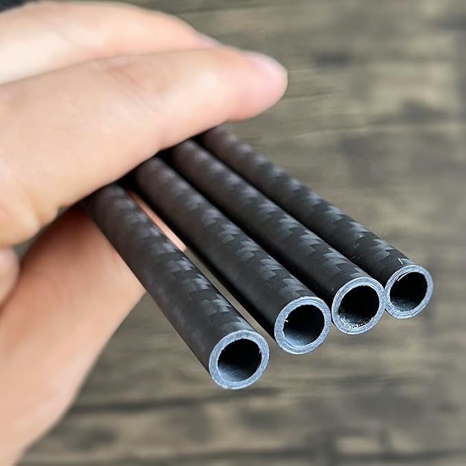 4pcs Carbon Fiber Tube 8mmx6mmx350mm 3K roll Wrapped Twill Matte Finish