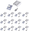 Easycargo 12 Packs TO-220 Heatsink + Insulator/Mounting Kits for LM317 LM317t L7805 L7812 L78XX Voltage Regulator, IRF Z44N 3205 520N 630 1404 MOSFET Transistor (20mm x 15mm x 10mm) (Silver 12 Pack)