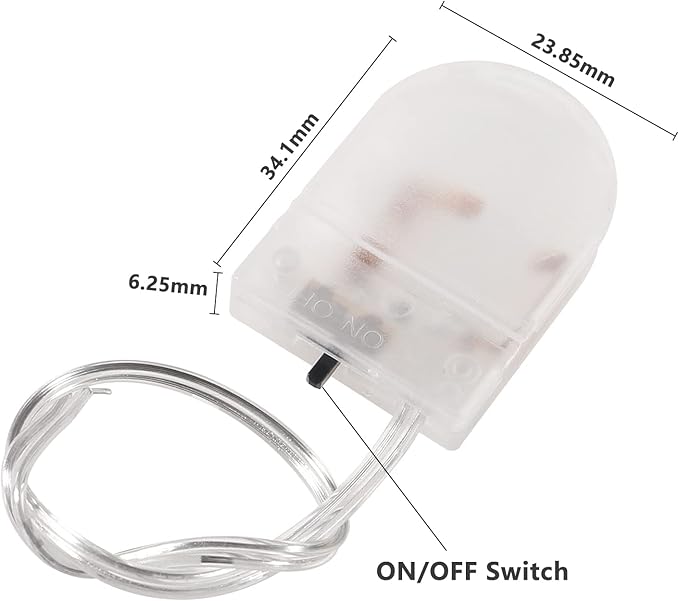 Alinan 5pcs Button Battery Holder Coin Cell Battery Holder with Switch CR2032 1 X 3V Battery Holder Battery Storage Boxes Cover with Wires On ON-Off Switch Socket Container (Clear)